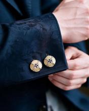 Golden cufflinks for men