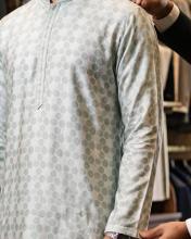 Premium White Textured Kurta for Men